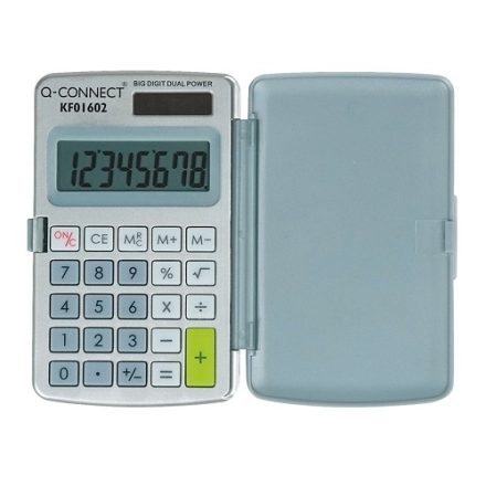 Q-Connect kancelárska kalkulačka 8 čísla z kufríka, malá šedá 60x101mm