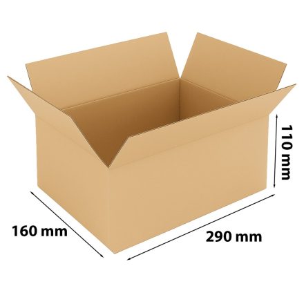 Papierová lepenka 290x160x110 mm Hnedá prepravná škatuľa