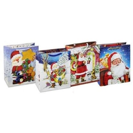 Vianočný vrecúšok ornamentový papier na darček 200x100x240mm 10ks