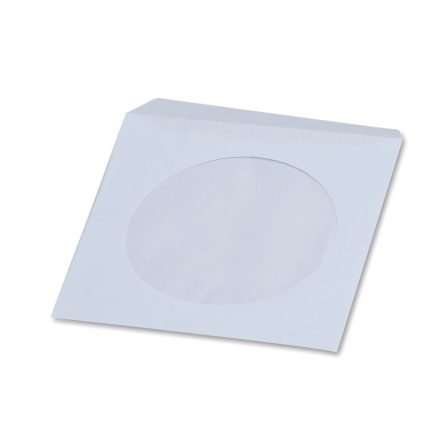 Biele papierové obálky na taniere CD a DVD s okienkom 125x125 mm 100 ks