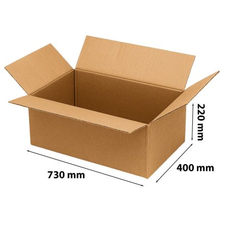 Škatuľka na klapky na prepravu 730x400x220 mm BC650 5-vrstva hnedá