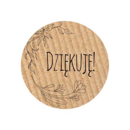Okrúhle nálepky kraft fi 35 mm Ďakujem. 1, štítky 200 ks