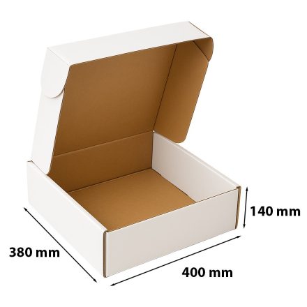 Kartónová hraničná škatuľa 400x380x140 mm F427 biela