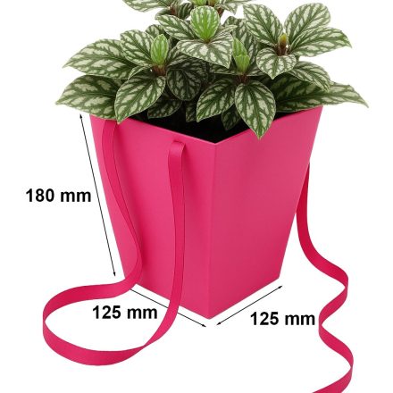 Papierová taška pre kvety fuchsia 125x125x180/165x165 mm