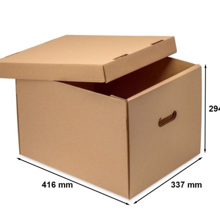 Archív pohyblivý kartón 416x337x294 mm box s vrchnákom