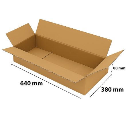 Škatuľka InPost pre balíčekmat 640x380x80 mm vonkajšie.