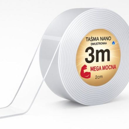 Obojstranná páska NANO Univerzálna montáž 20mm x 3m x 1mm bezfarebná