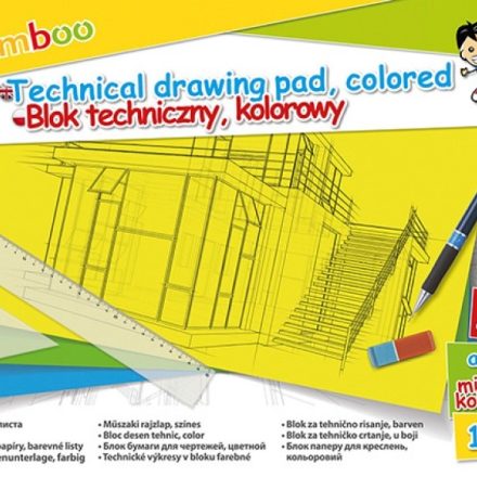 Technický blok A3 10 karty 150gsm mix farby
