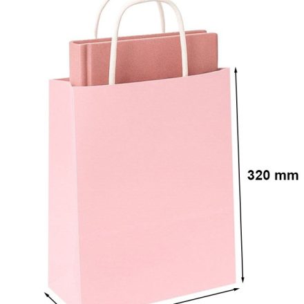 Papierový darčekový vak 240x100x320 mm pastelové ruže so stringom